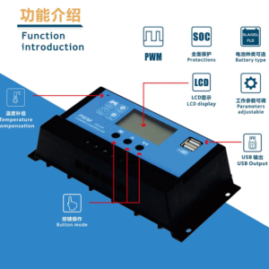 Solar LCD Display 12v 24v 10a 20a 30a Pwm Solar Charge Controller