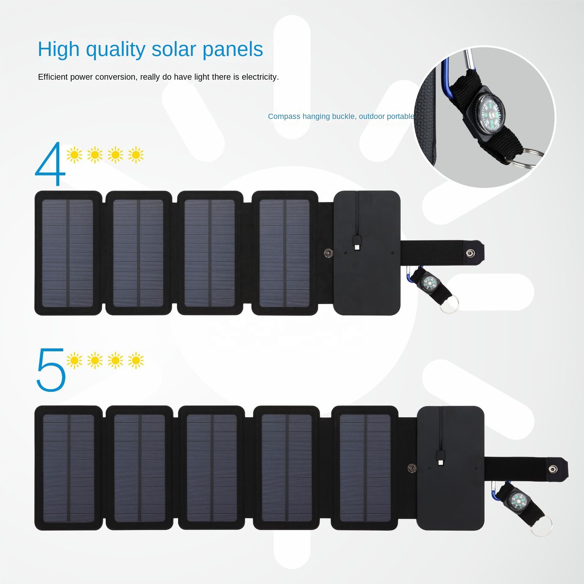Portable 21W Mono Folding Solar Panels Foldable Solar Charger for Mobile Phone Battery Power Bank - Image 3