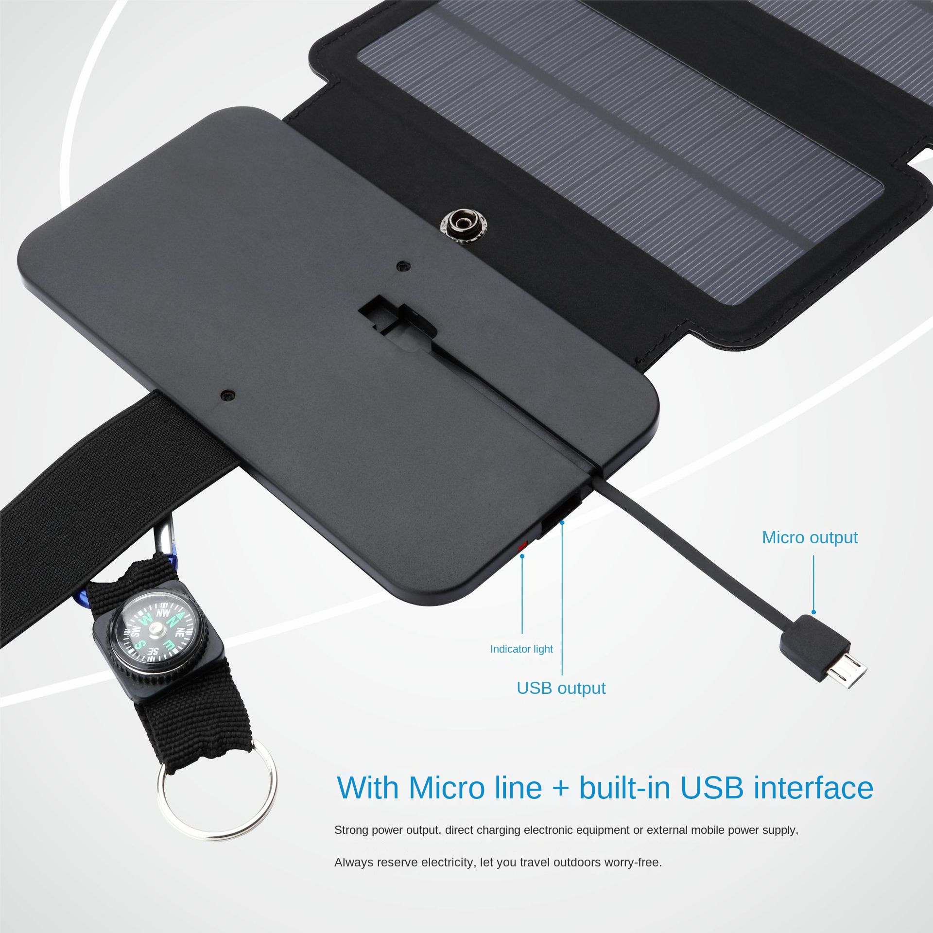 Portable 21W Mono Folding Solar Panels Foldable Solar Charger for Mobile Phone Battery Power Bank - Image 4