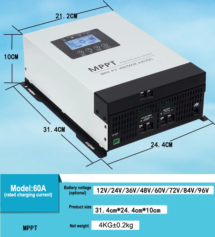 product solar lcd display 12v 24v 10a 20a 30a pwm solar charge controller-4