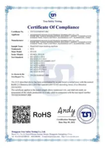 RoHS certificate — Ruihan Energy