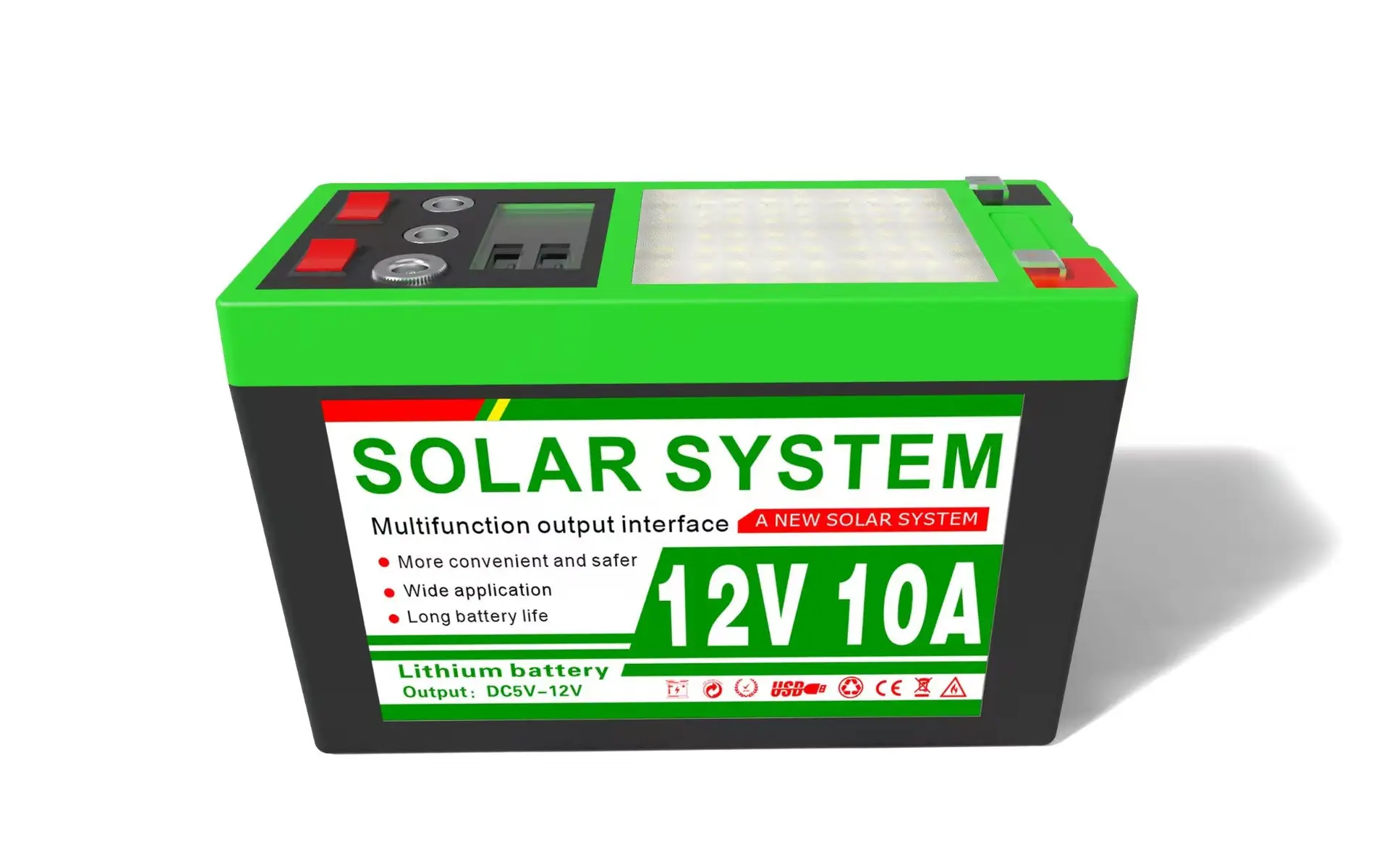 Ruihan C802-12V10A 128Wh DC solar power station front view on white background