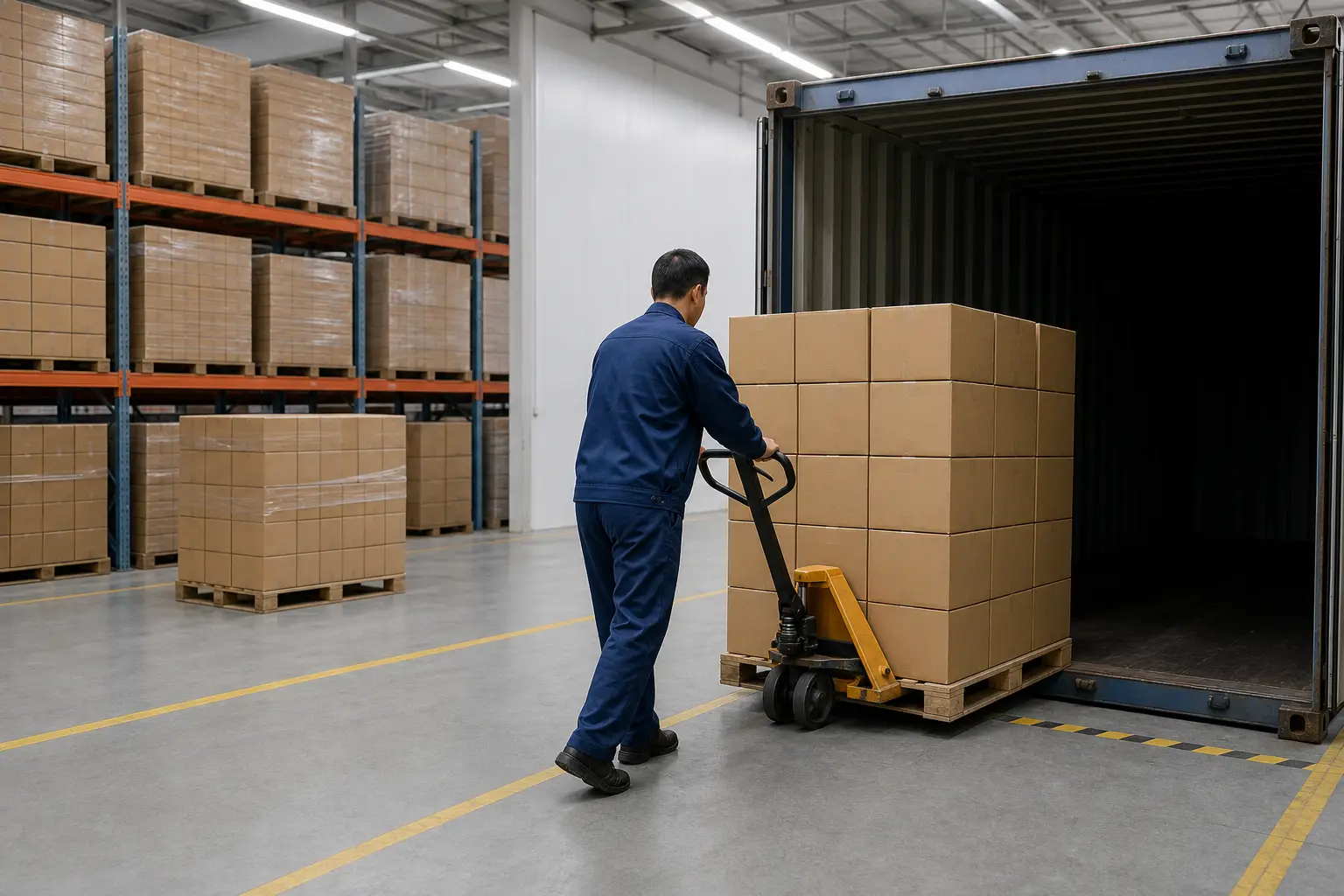 Container loading for export