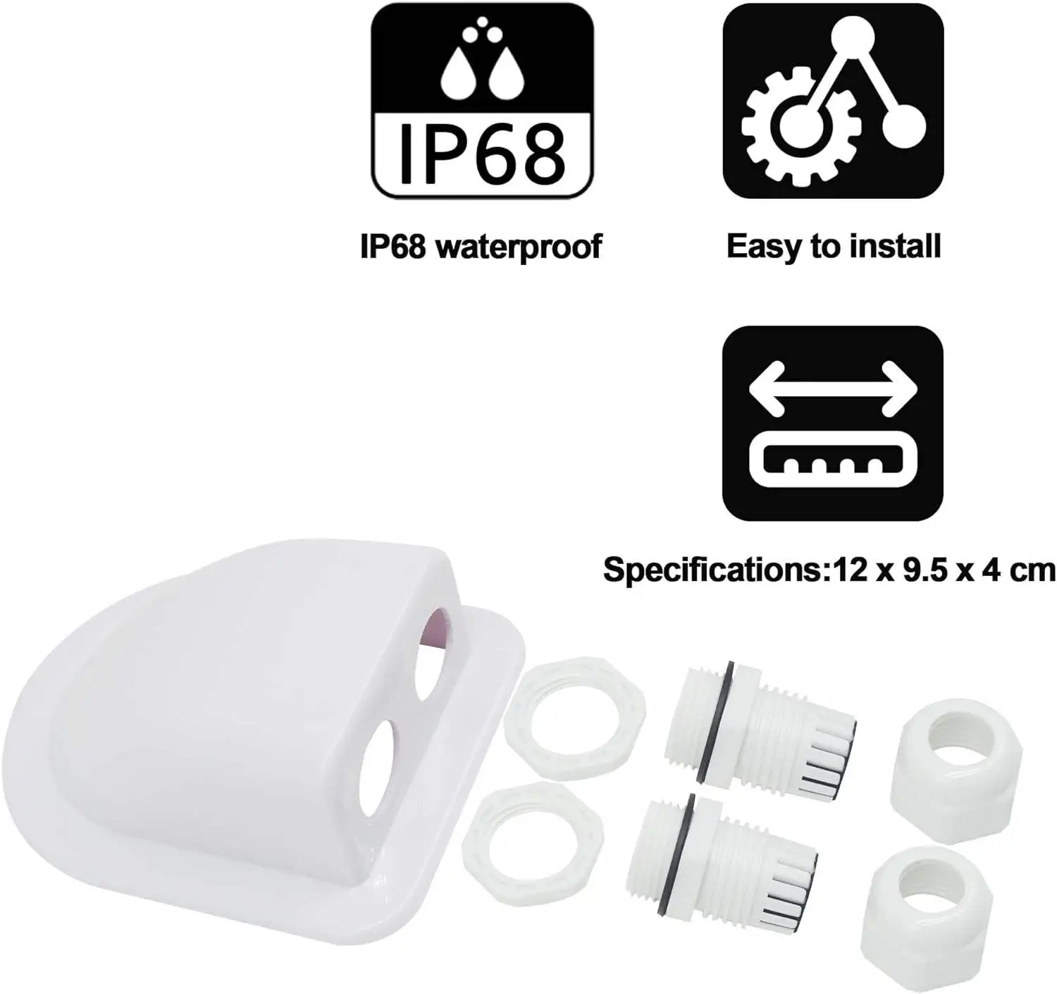 Ruihan RH-SJB IP68 waterproof double cable entry gland with two PG11 glands and stainless steel screws