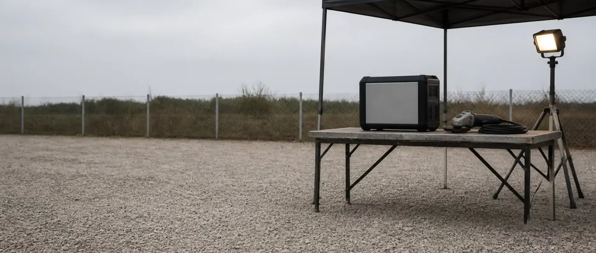 Off-grid solar energy powering a remote field site