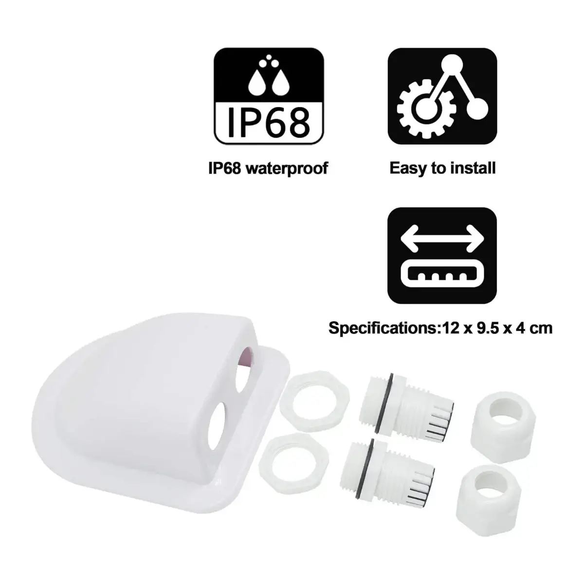 Ruihan RH-SJB IP68 waterproof double cable entry gland with two PG11 glands and stainless steel screws