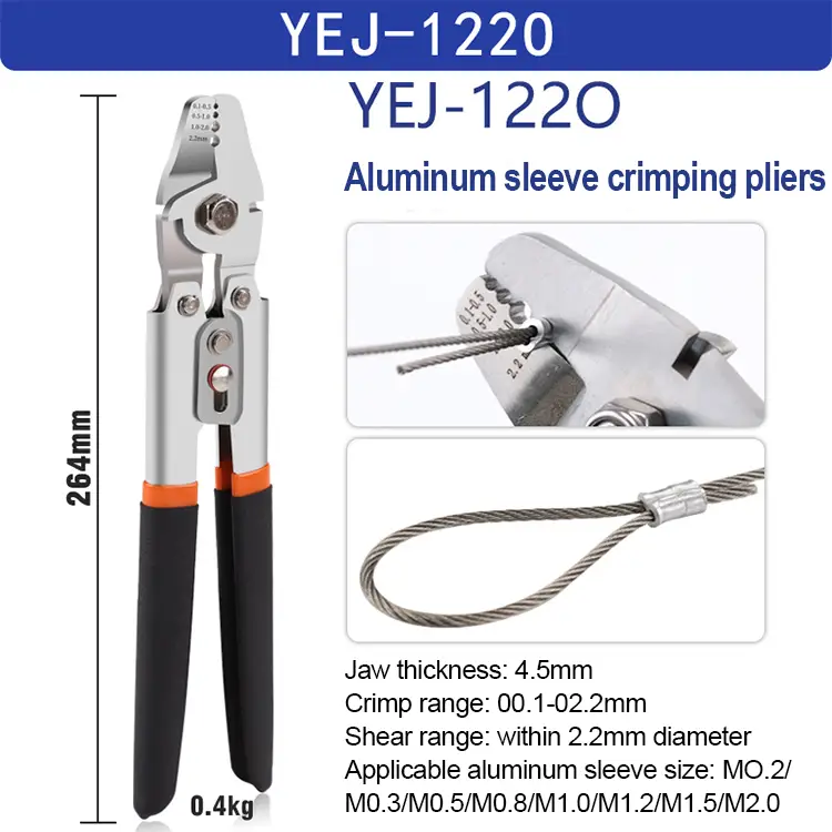 Ruihan YEJ-122O Aluminum Buckle Crimping Pliers | 8-Shaped Wire Rope Sleeve Tool - image 5