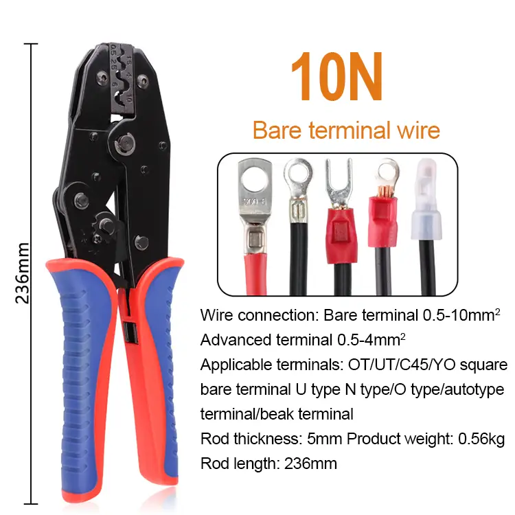 Ruihan YF-10N C45 SC Copper Nose Crimping Pliers | Soft Grip OT/UT Terminal Tool - image 5